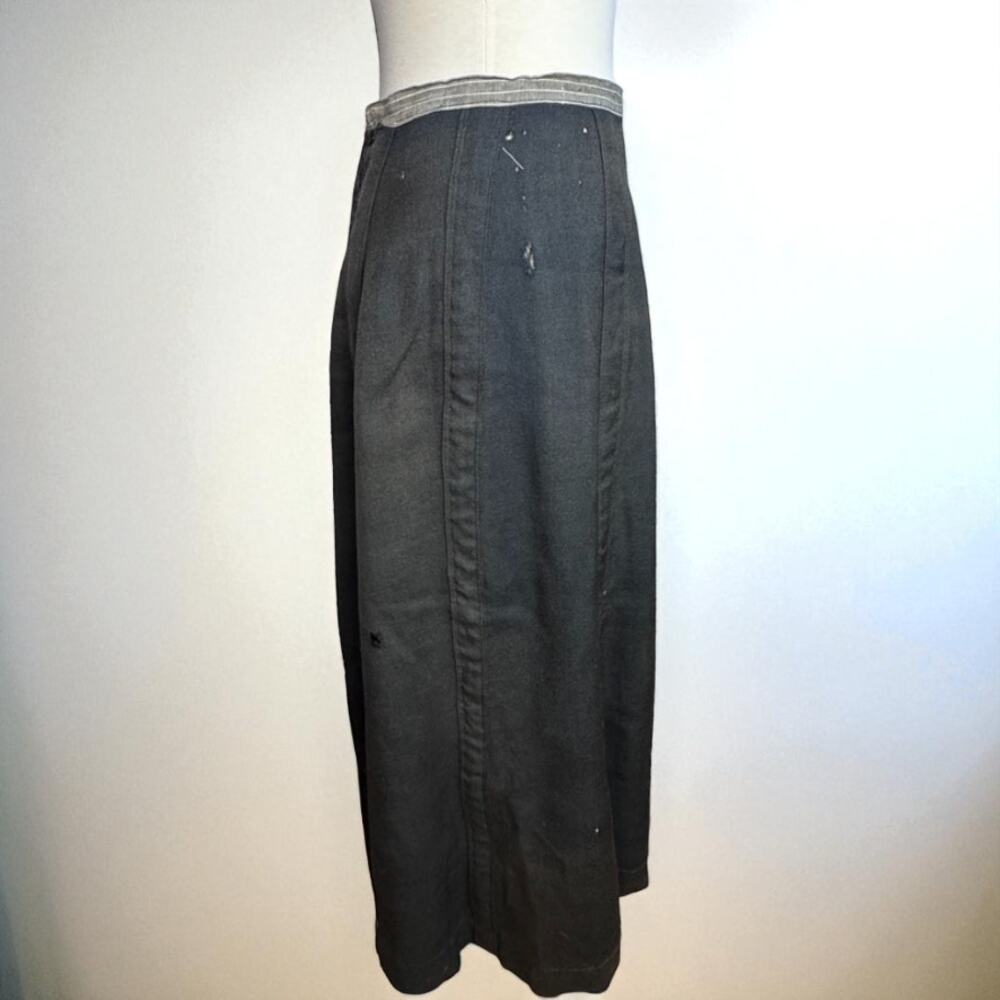 Vintage Antique Wool Edwardian Skirt Black XS Repaired Lined 1910s Handmade - Picture 7 of 7